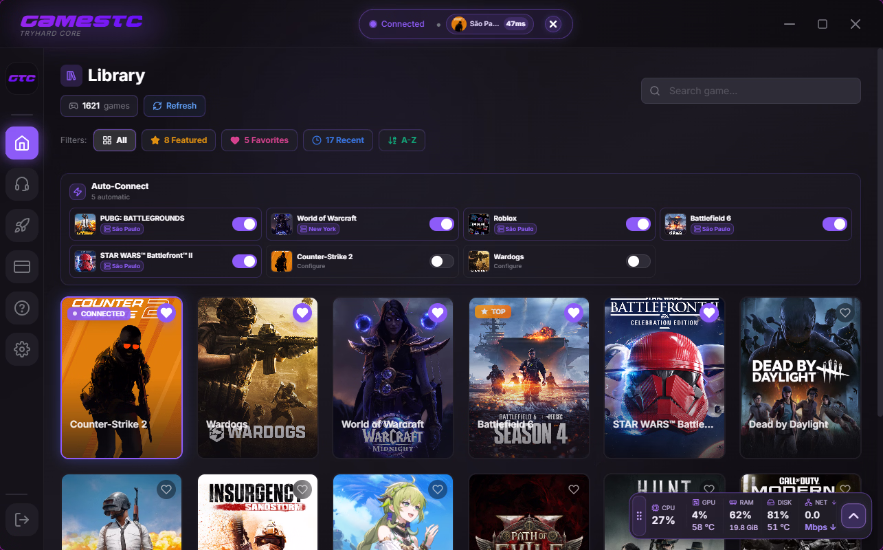 Tela do aplicativo GamesTC exibida na comunidade